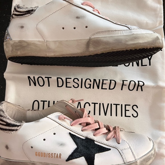 Golden Goose Superstar sneakers. White, back and silver pink laces. Size 37 - Picture 4 of 7